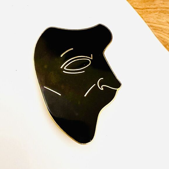 Vintage Albert Elovitz Phantom Of The Opera Black Enamel 1990 Brooch 4091 - Picture 2 of 8